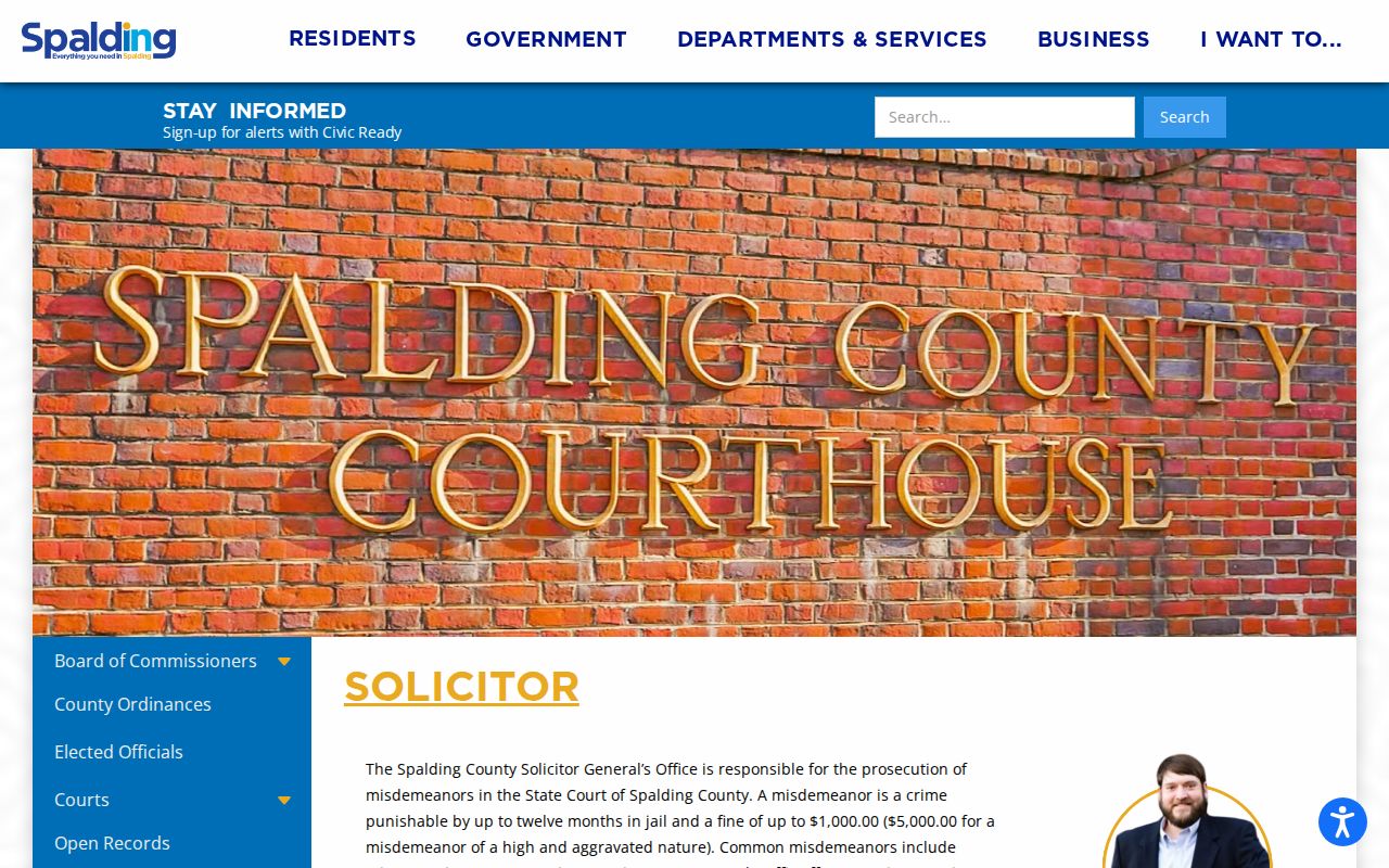 Spalding County Solicitor criminal court case information