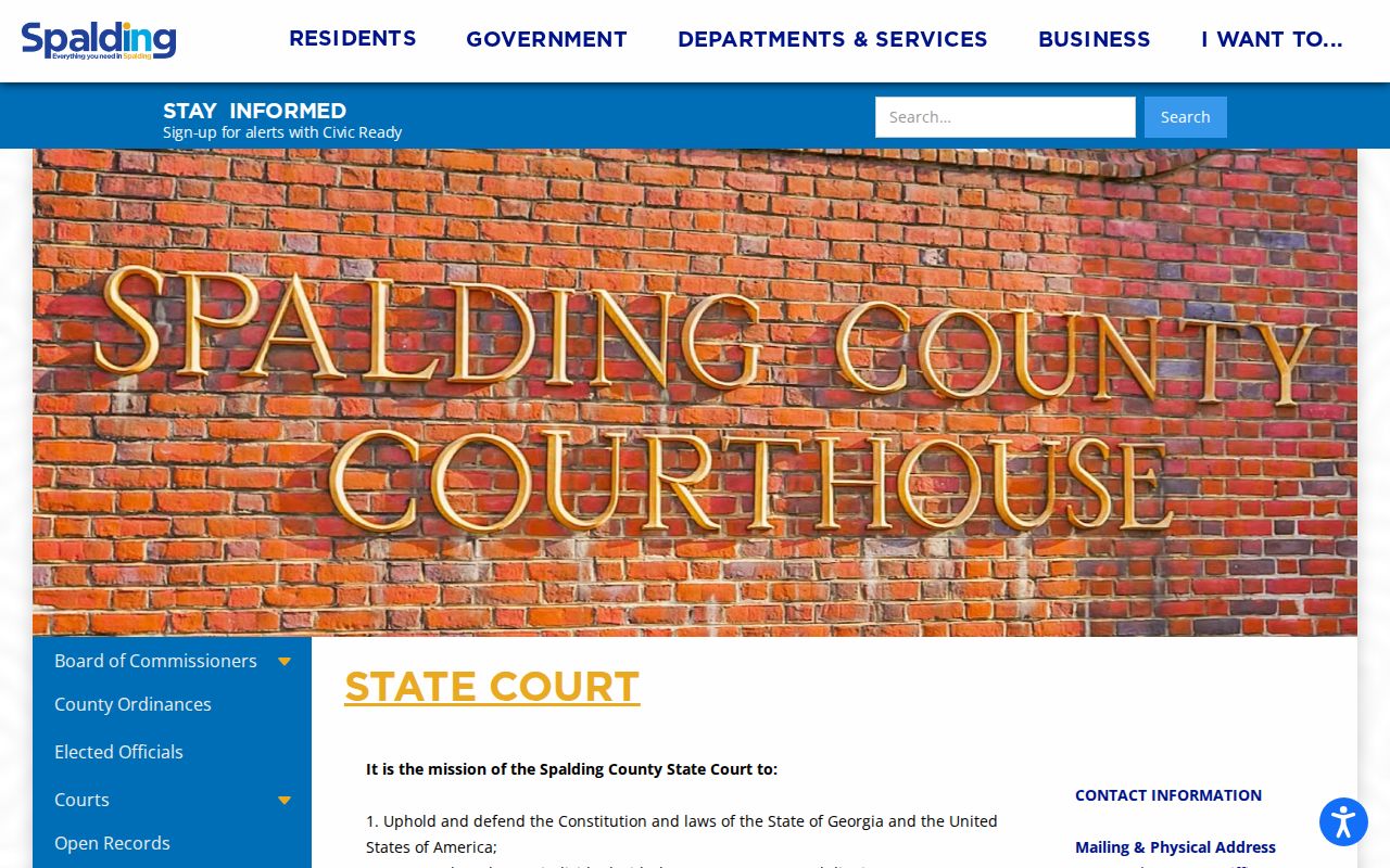 Spalding County court case lookup on the State Court page