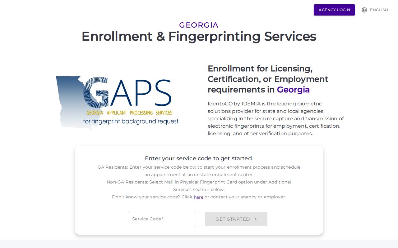 Spalding County criminal history GAPS fingerprint appointments
